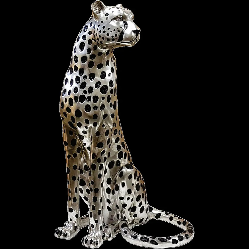 Silver Plated Cheetah Figurine