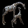 Giraffe Figurine - Silver Plated - Head Down