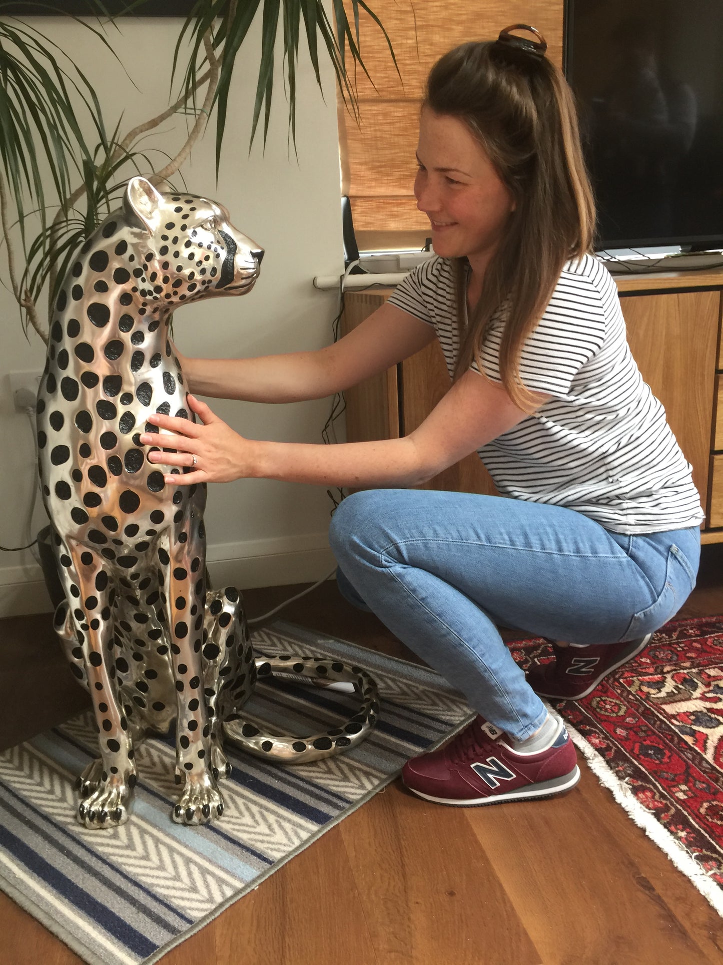 Silver Plated Cheetah Figurine