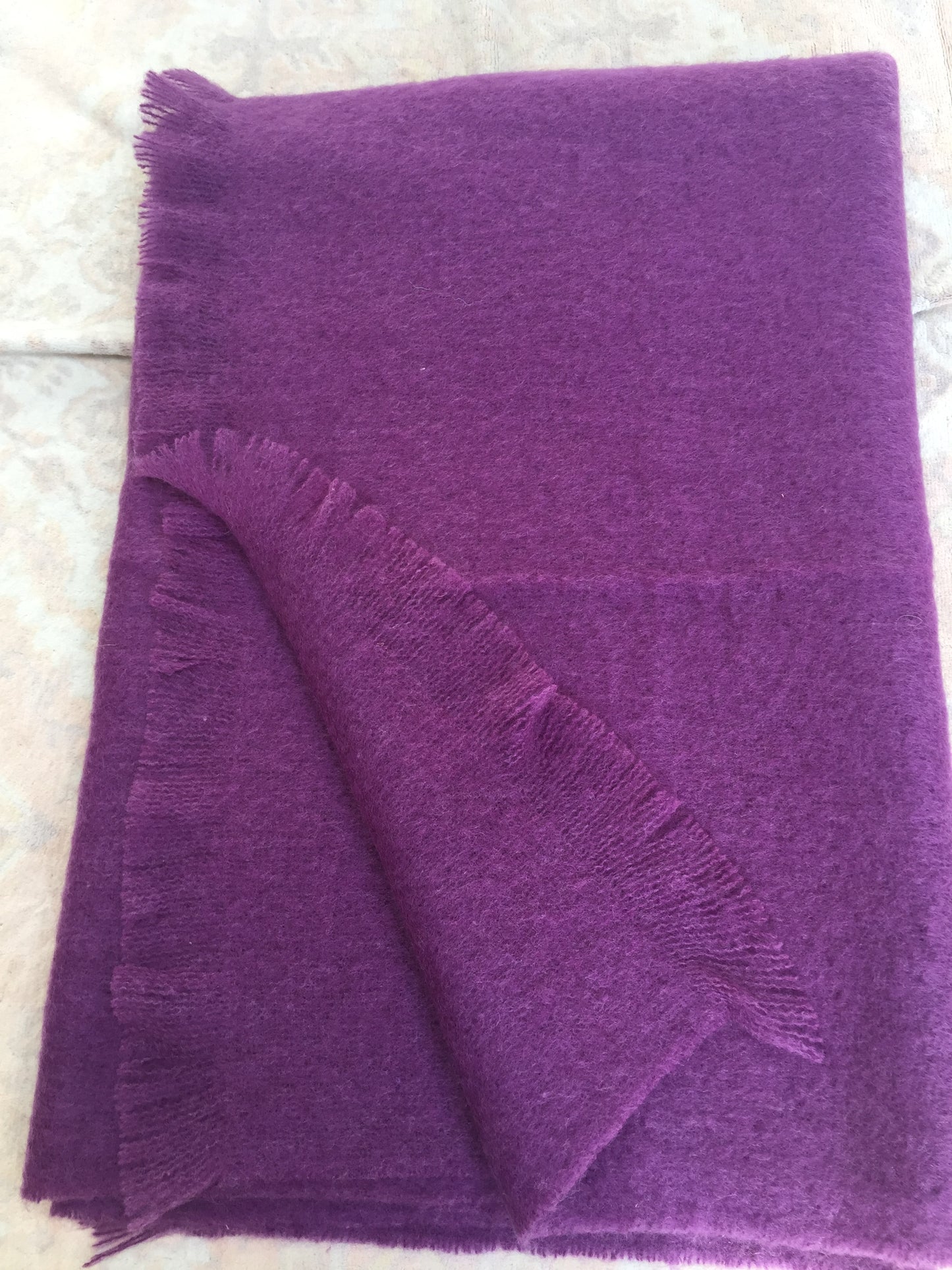 Mohair Wool Throw - Purple