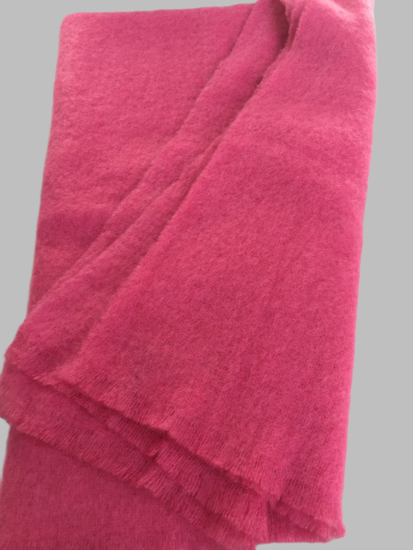 Mohair Wool Throw - Flamingo Pink