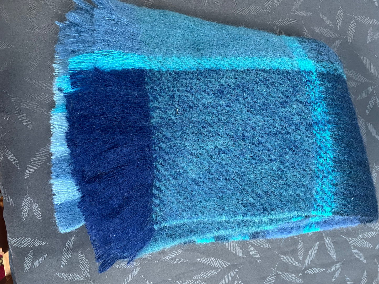 Mohair Wool Throw - Blue Tones