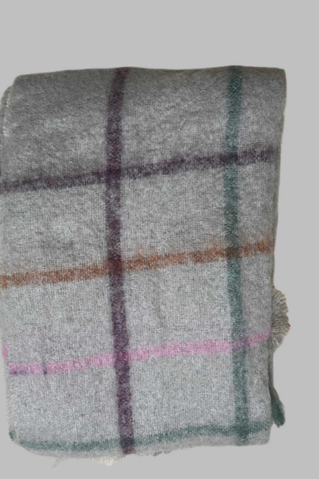 Mohair Wool Throw - Light Grey
