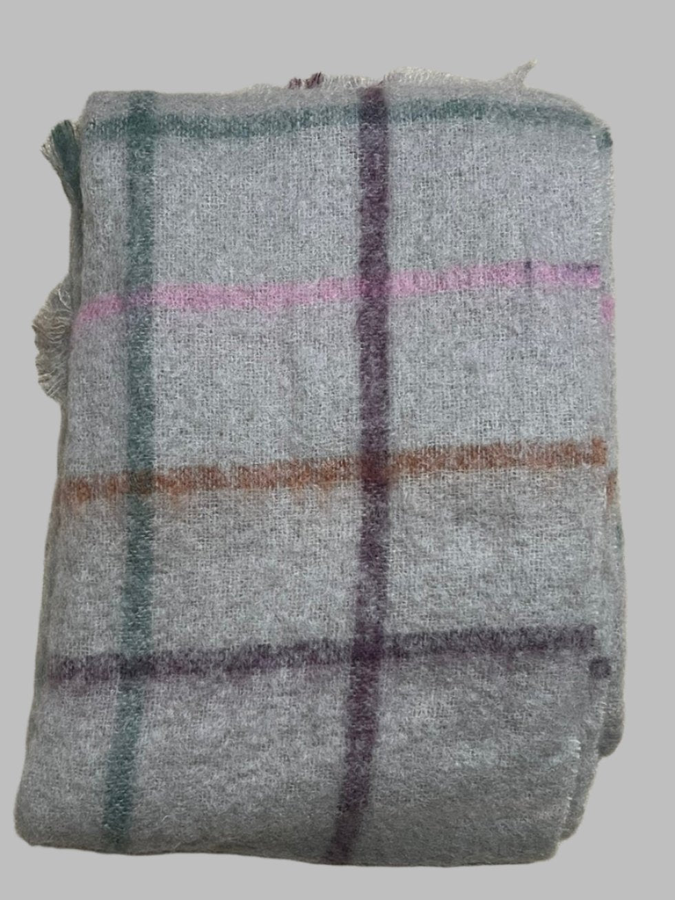 Mohair Wool Throw - Light Grey