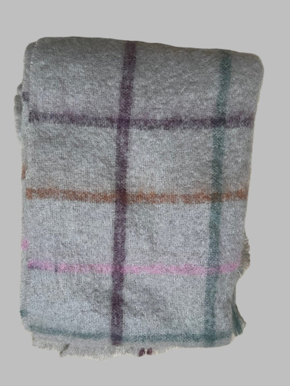 Mohair Wool Throw - Light Grey