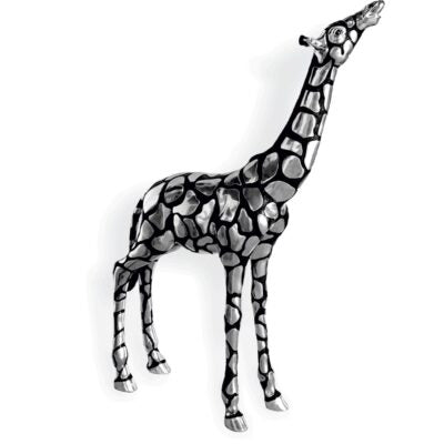 Giraffe Figurine - Silver Plated - Head Up