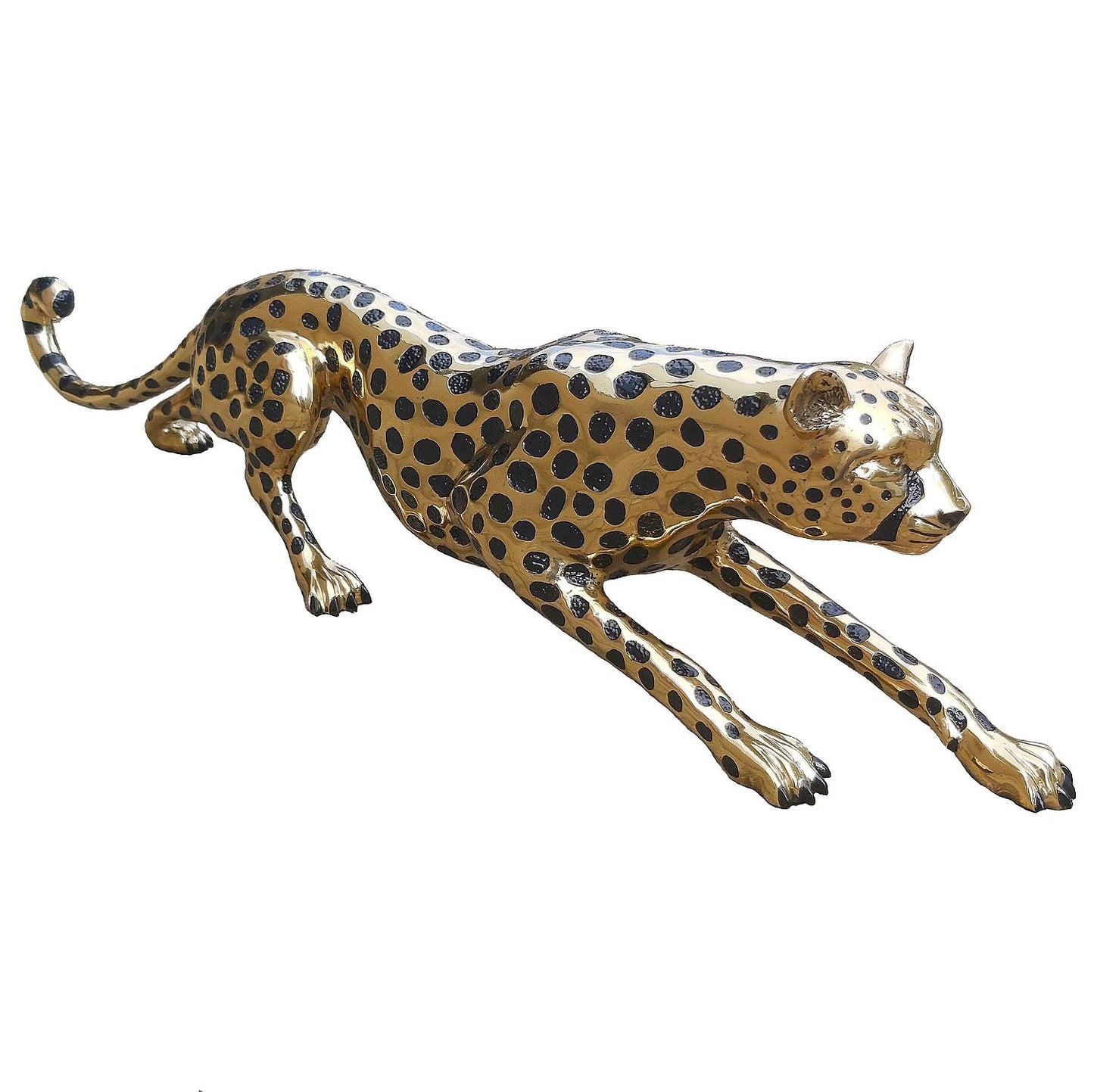 Gold and Black Cheetah Figurine - Stalking