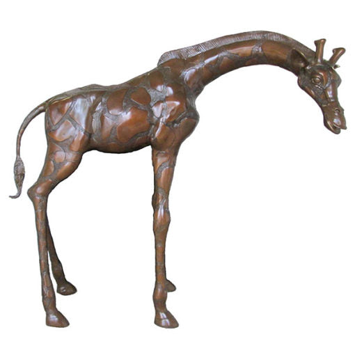 Bronze Giraffe Figurine - Head Down
