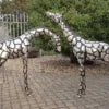 Giraffe Figurine - Silver Plated - Head Up
