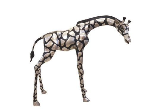 Giraffe Figurine - Silver Plated - Head Down