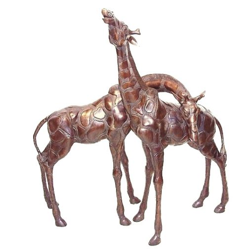 Bronze Giraffe Figurine - Head Up